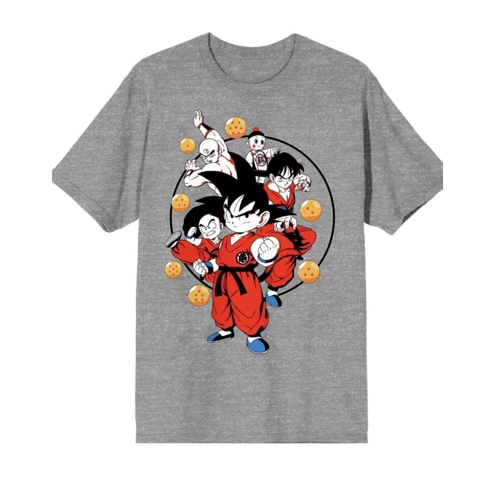 Dragon Ball Kid Goku Krillin Yamcha Graphic Tee Heather Grey Sz S Toei Animation
